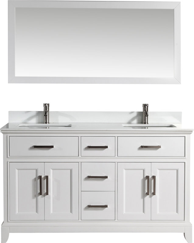 Vanity Art 60" Double Bathroom Vanity Set with Mirror & Reviews Wayfair
